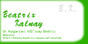 beatrix kalnay business card